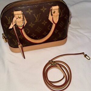 Louis Vuitton Alma BB Monogram (Top Handle Crossbody, Classic Canvas)